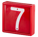Plastové číslo na obojek, jednomístné, červené