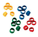Kroužky na slepice, spirálové, 12mm, 100ks/bal - mix 4 barev