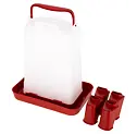 Plastová napáječka s nožičkami, 5,5 l, červeno-bílá