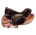 Potah na westernové sedlo z pravého beránku LproWest, hnědý