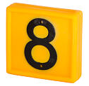 Plastové číslo na obojek, jednomístné, žluté