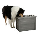 Zásobník na krmivo ECO plastový s miskami, 54 x 30 x 39.5 cm, šedý